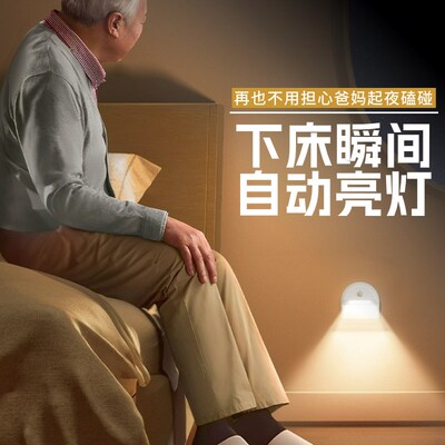 人体感应灯微光守护小夜灯两个装智能充电小夜灯礼物送礼