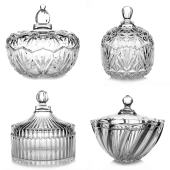 家用大小号玻璃储物罐带盖糖果缸糖果盅透明创意干果罐缸茶几摆件