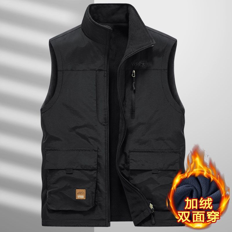 双面穿秋冬季中老年人马甲男加绒加厚摇粒绒保暖背心爸爸爷爷装,男装,常规马甲,淘宝优惠券,粉丝福利购,淘宝优惠卷