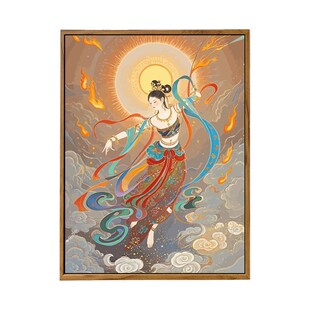 中国敦煌风飞天神女数字油画DIY手工绘填充涂色高级感油彩装饰画