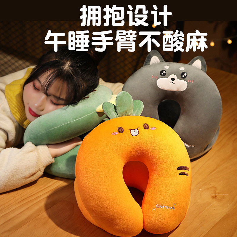 多功能学生教室枕头睡觉神器午休午睡趴枕办公室可爱女生抱枕u型
