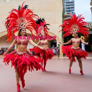 开场舞桑巴演出服装女成人比基尼定制红磨坊巴西狂欢节巡游表演服