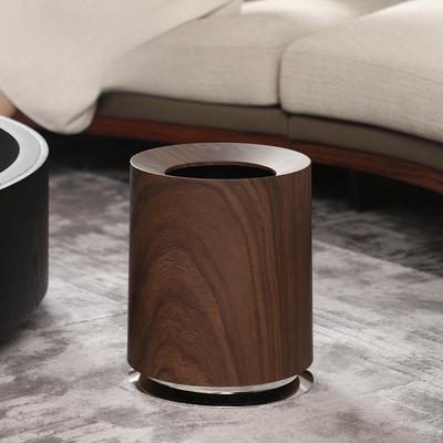 胡桃木纹垃圾桶家用客厅卧室大容量轻奢创意商用民宿中古风纸篓桶