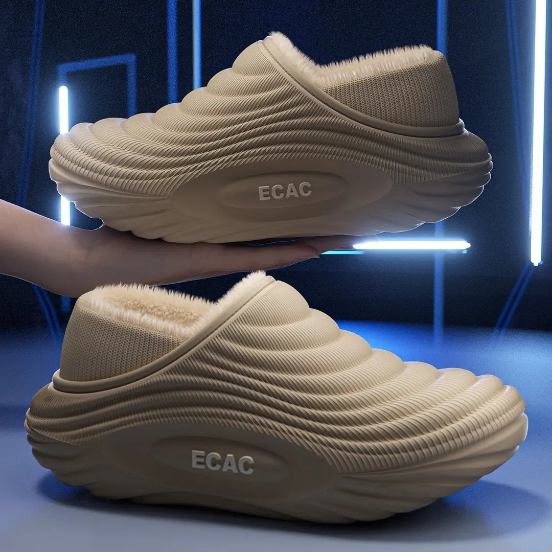 ECAC防水两穿加绒防滑男士棉拖