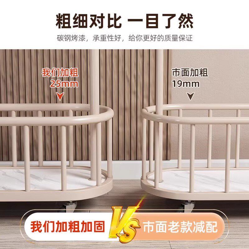 德国奶油风衣架落地卧室挂衣架可移动带轮家用晾衣架简易衣帽架子