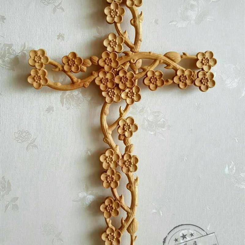 礼品木头十字架德国榉木中国梅 家居壁挂 墙W饰 摆件实木