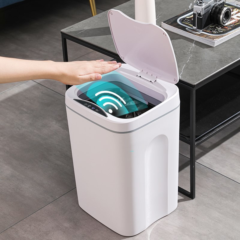 智能垃圾桶带盖感应式家用卧室客厅厕所卫生间大容量自动电动纸篓
