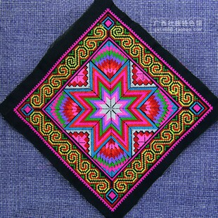 广西壮族服装面料 壮锦图案刺绣A布料 民族特色背包包衣服加工绣