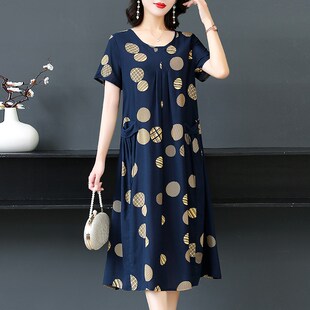 裙子 200斤胖妈妈装 加肥加大码 连衣裙300斤中老年棉绸遮肉女中长款