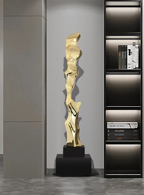 大型雕塑摆件工艺品酒店大堂过道玄关壁龛落地售楼处电镀艺术品