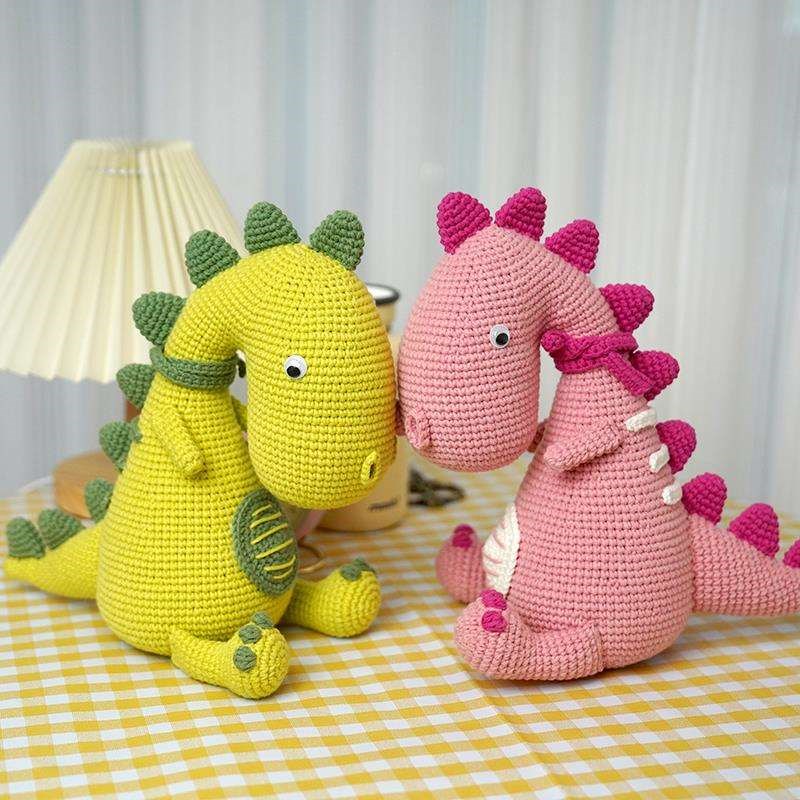 菲菲姐家萌趣恐龙玩偶孕妇打发时间手工编织diy钩针毛线团材料包