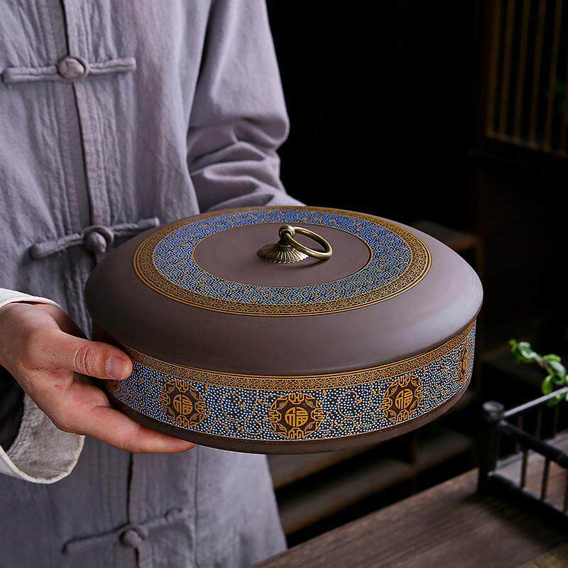 普洱茶收纳盒茶饼储存罐密封防潮福鼎白茶醒茶大号陶瓷紫砂茶叶罐