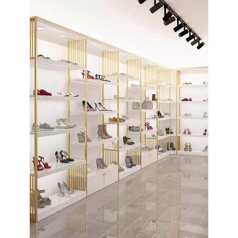 宜佰鞋架展示架鞋店专用带灯陈列架鞋柜服装店童鞋货架落地可定制