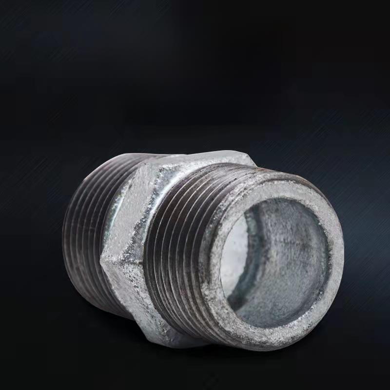 镀锌对丝六角丝外丝接头水管外齿直接内接头火钢管件Dn15 20