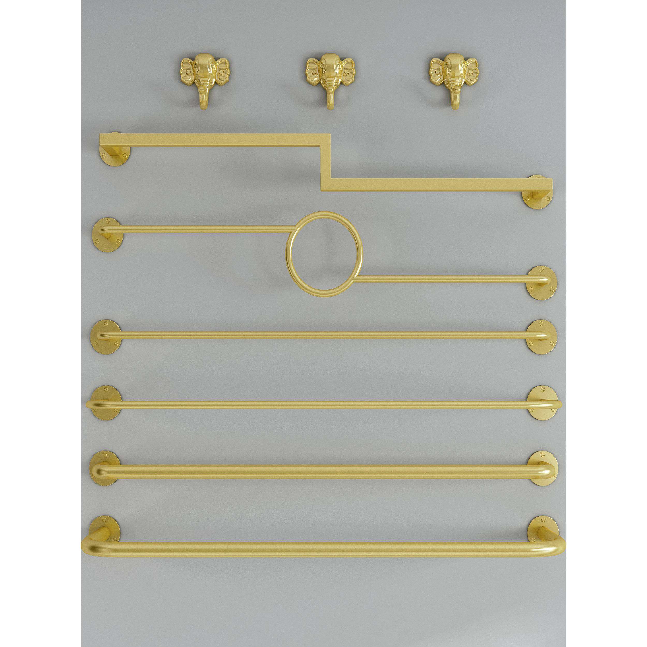 上墙服装架女装童装店货架展示架金色铁艺壁挂式正侧挂组合衣服架