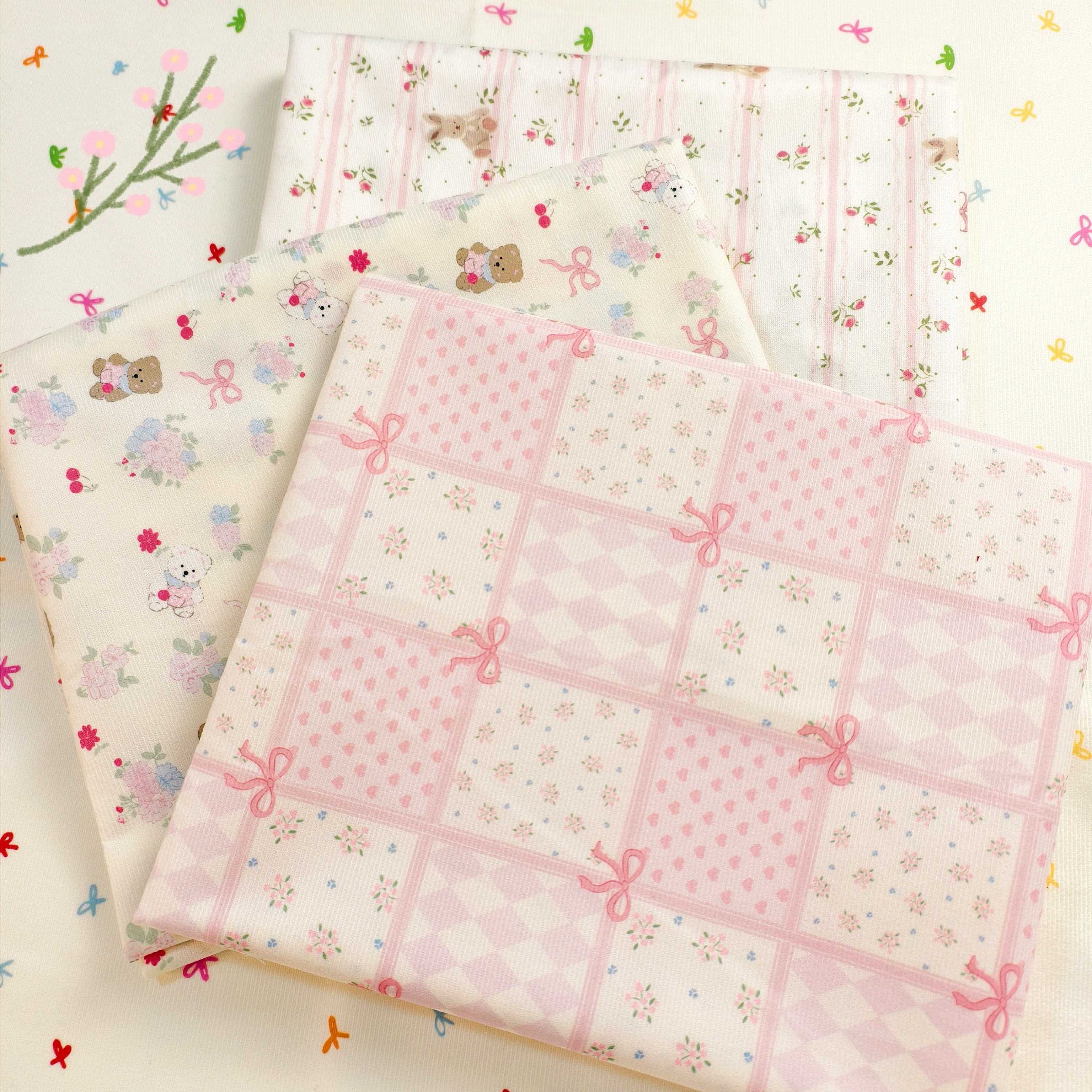 ins风桌布可爱蝴蝶结书桌学生小碎花少女心装饰背景布宿舍桌布艺