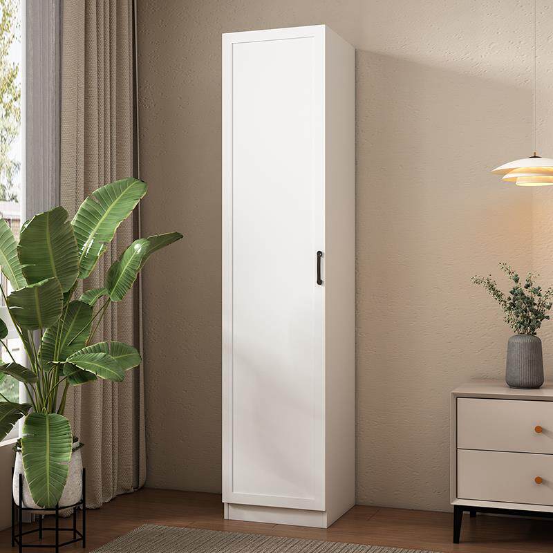 极简单门独立衣柜客厅立柜阳台边柜储物柜窄柜儿童实木小衣柜2米