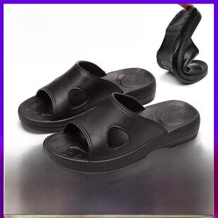 防静电Pu拖鞋黑色防静电拖鞋洁净室拖鞋,柔软舒适,增厚耐磨