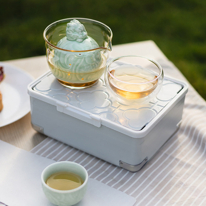 吴山有美陶瓷茶杯旅行户外泡茶茶具套装送礼一壶两杯便携式快客杯