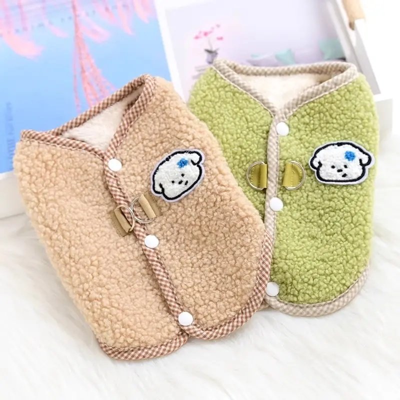 猫咪衣服冬季小马甲狗狗绒衣加厚颗粒绒猫狗通用小型犬宠物秋冬装