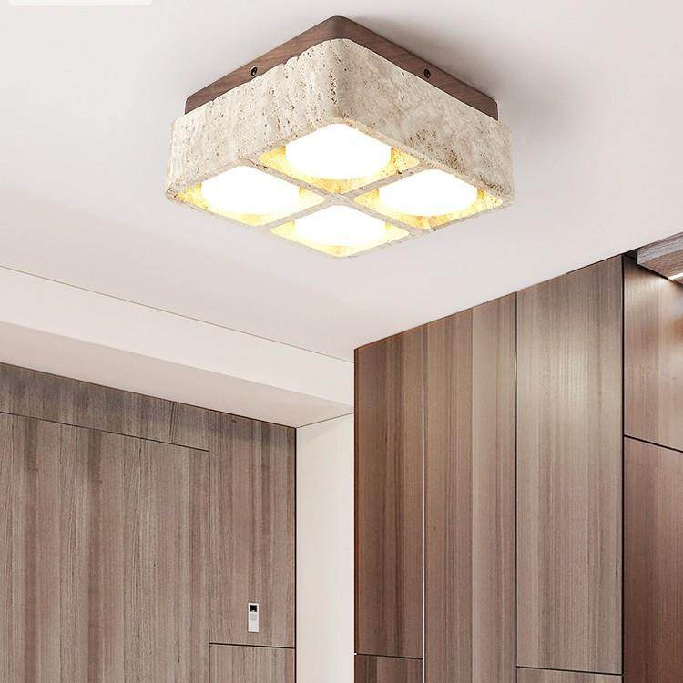 侘寂风客厅无主灯照明方形盒子斗胆led格栅卧室吸顶过道明装筒灯