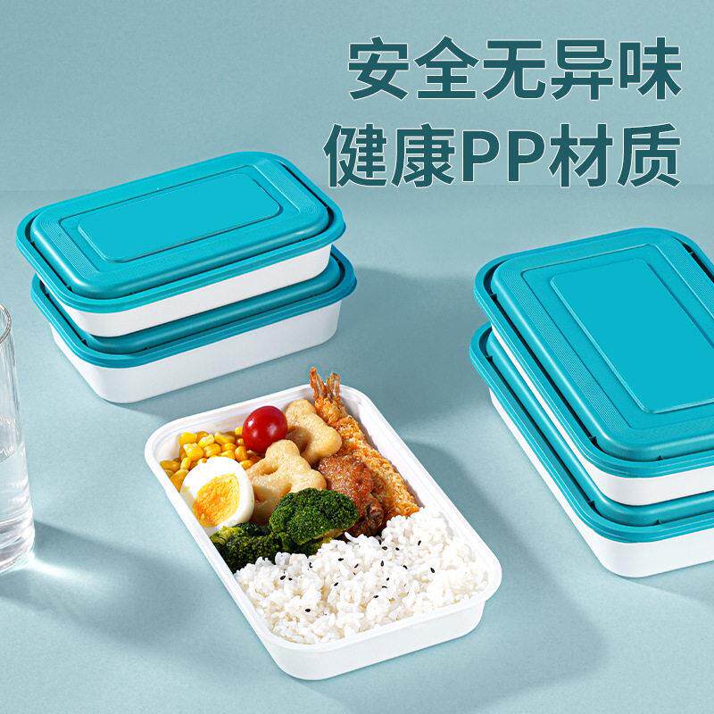 一次性打包盒方形塑料加厚餐盒带盖快餐饭盒外卖大号密封盒子