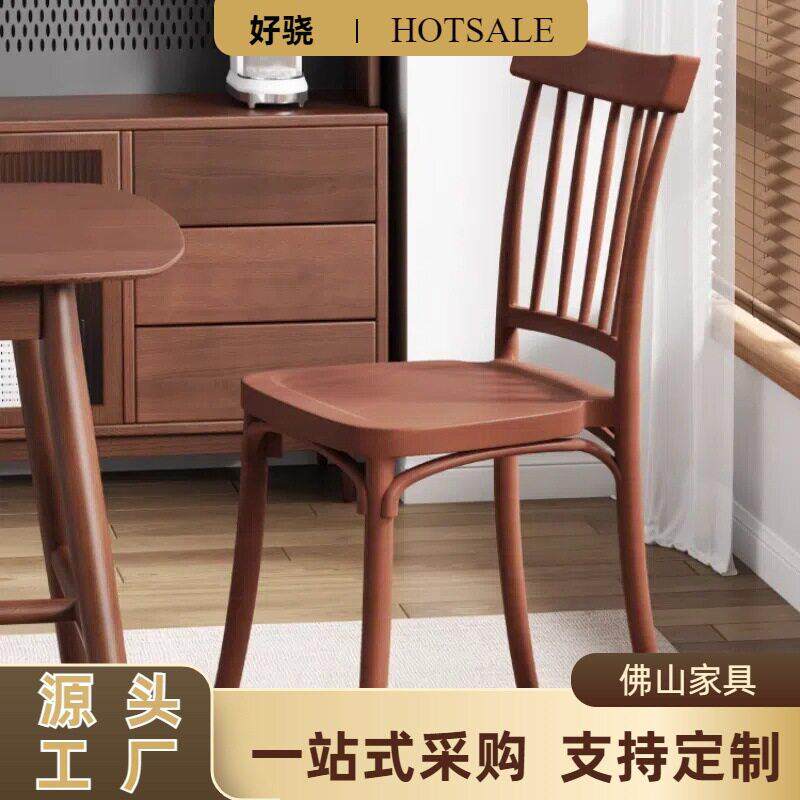 户外简约胶椅 咖啡奶茶店塑胶椅子 易收纳商用椅子 餐饮商用椅
