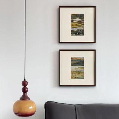 岩层低语 中古风玄关装饰画小众极简新中式茶室禅意简约抽象挂画