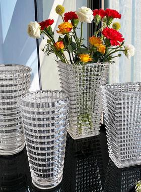 新款ins风创意透明玻璃花瓶摆件插花客厅餐桌面装饰简约水培花器