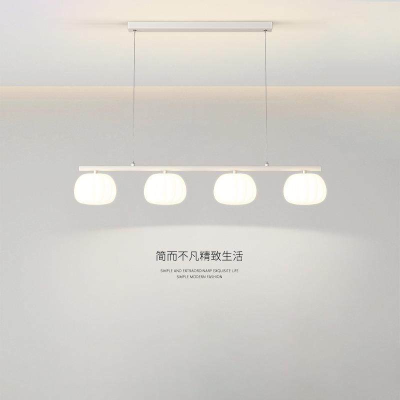 奶油风餐厅吊灯四头2025年新款设计师广东中山创意南瓜长条吧台灯,家装灯饰光源,智能吊灯,淘宝优惠券,粉丝福利购,淘宝优惠卷