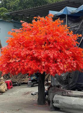 仿真红枫树展厅酒店景区装饰婚庆假树造景道具摆设落地景观