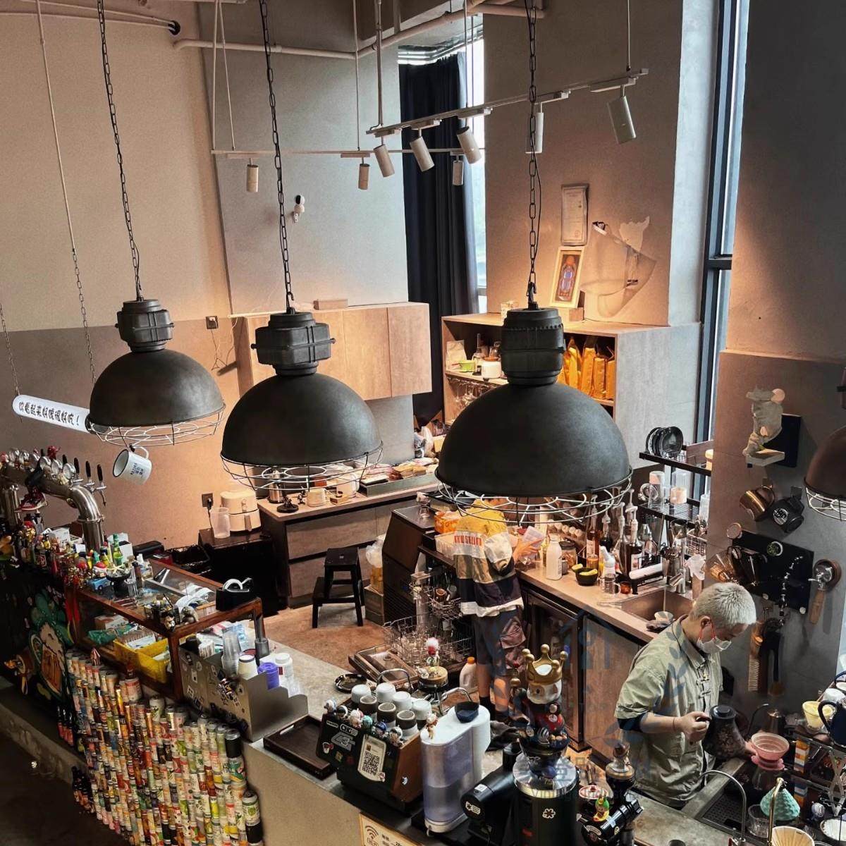 复古工业风铸铝吊灯咖啡店餐厅商超个性带网罩单头设计师创意吊灯,家装灯饰光源,智能吊灯,淘宝优惠券,粉丝福利购,淘宝优惠卷