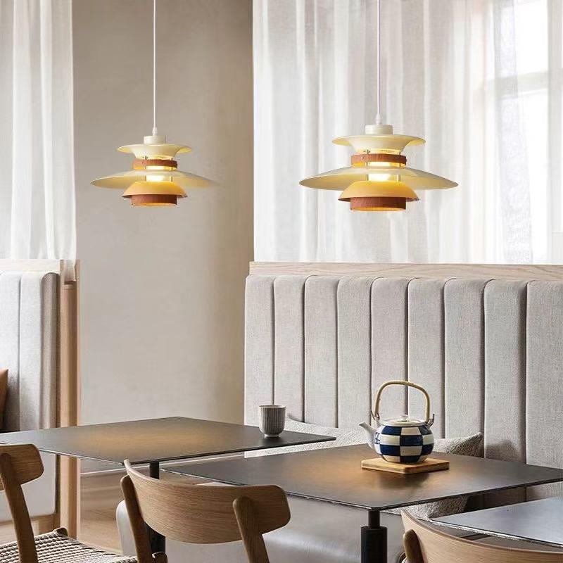 rvzPH5北欧餐厅设计师餐厅吊灯侘寂风胡桃木色复古艺术吧台餐桌简