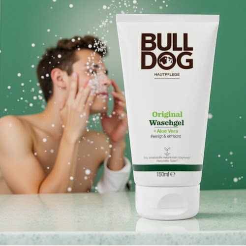 BULLDOG牛头犬经典原味洗面凝胶150ml天然成分洁面清爽控油