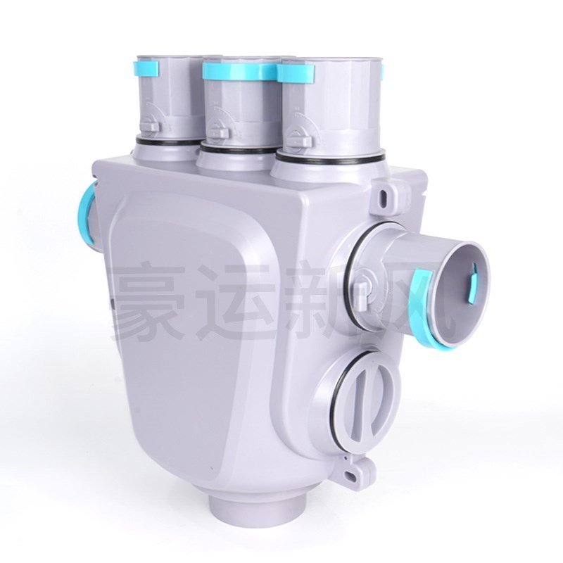 新风分风箱一分四新风机新风系统管道消音静压风箱pe管新风管配件