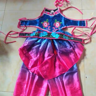 儿童舞蹈服渐变色桃李杯扇花花开舞蹈服幼儿扇子舞秧歌服肚兜表演