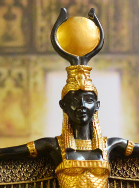 埃及众神伊西斯女神书房柜装饰品埃及之眼摆件开业礼物大地守护神