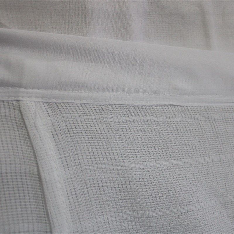 老式纯棉纱宫廷蚊帐落地2M加密厚单门防尘方顶家用穿杆不锈钢支架