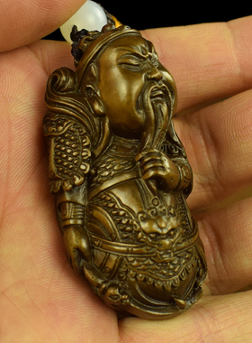 纯铜实心招财关公关云长武财神男女随身把玩手把件钥匙挂件饰品