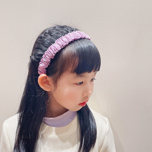 褶皱发箍儿童压发夹韩国简约头饰发箍百搭发夹宽边带齿防滑发饰