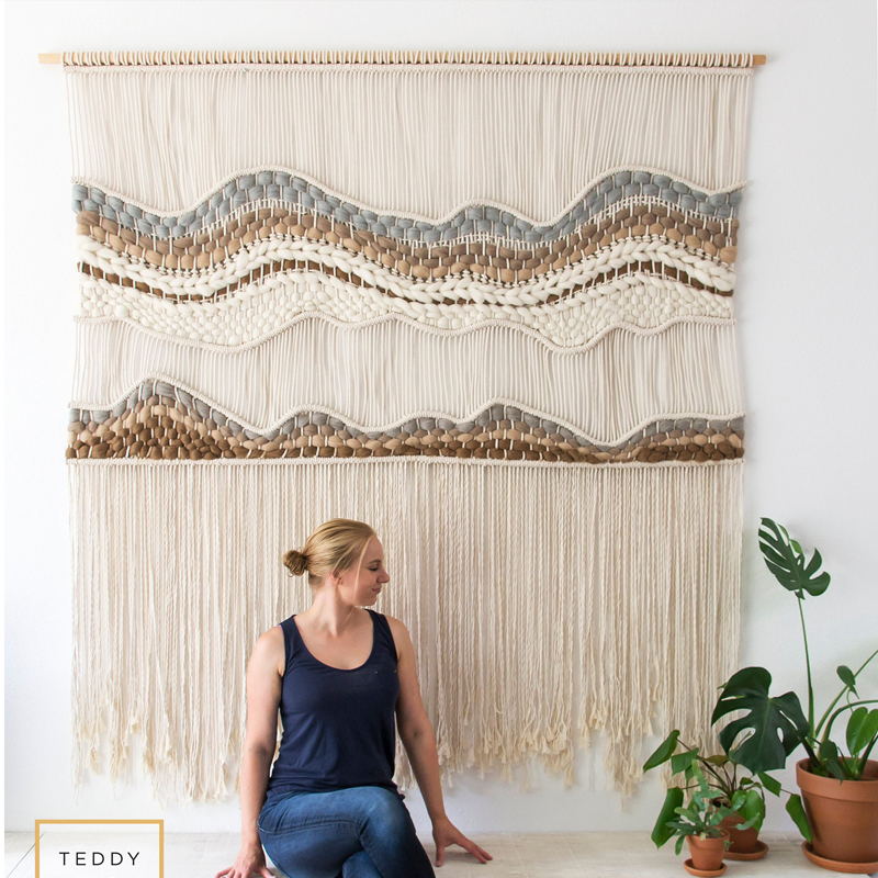 燕尾蝶北欧波西米亚手工编织大挂毯壁挂染色挂毯卧室客厅装饰毯