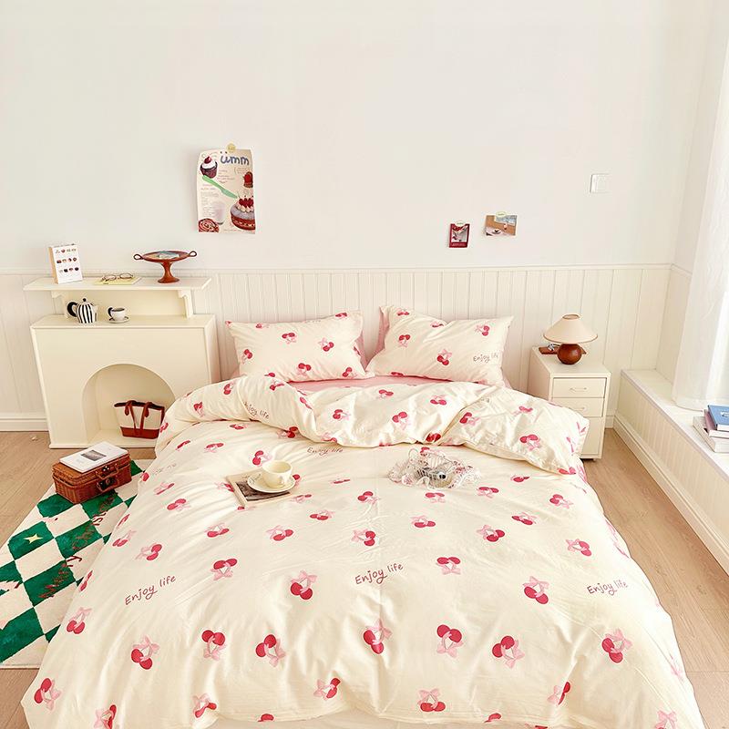 2023新款全棉40支13372喷气四件套花卉篇1.5m床单款四件套车厘子
