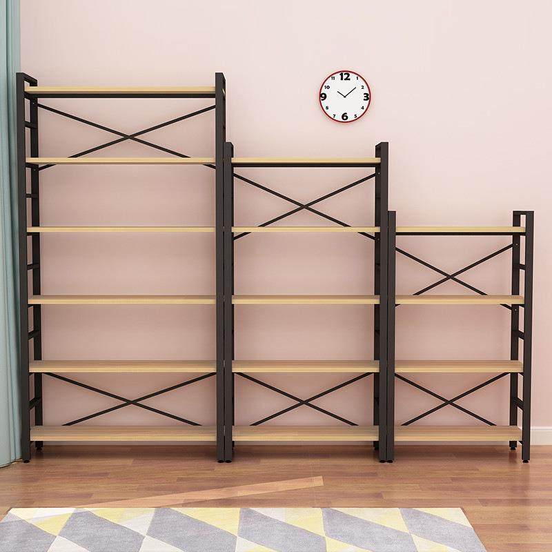 简约现代落地多层书架钢木家用铁艺储物展示货架办公陈列置物书柜,模玩/动漫/周边/娃圈三坑/桌游,模型制作工具/辅料耗材,淘宝优惠券,粉丝福利购,淘宝优惠卷