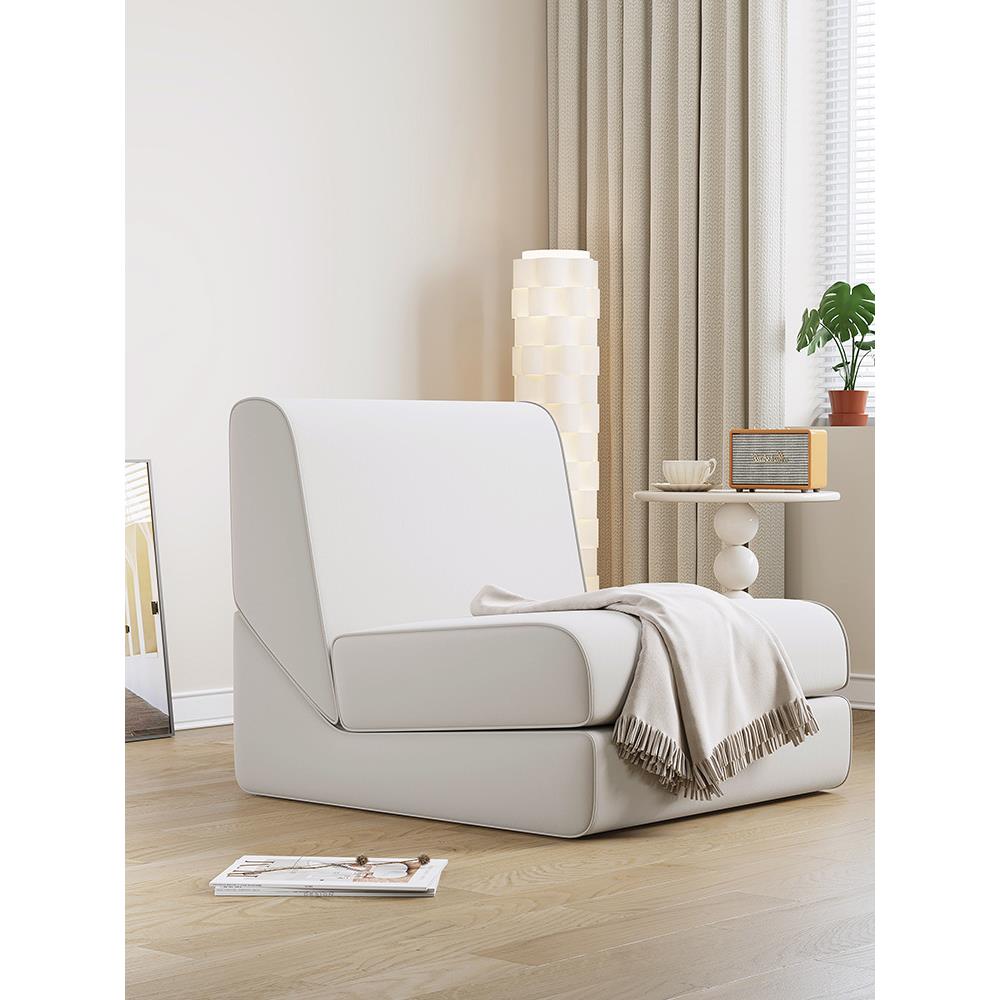 休闲单人沙发椅子懒人沙发可折叠沙发床睡简约现代躺飘窗可可阳台