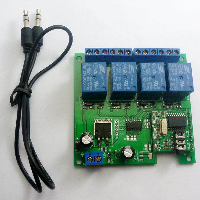 12V4通道音频解码继电器DTMF点动自锁互锁延时智能家居开关