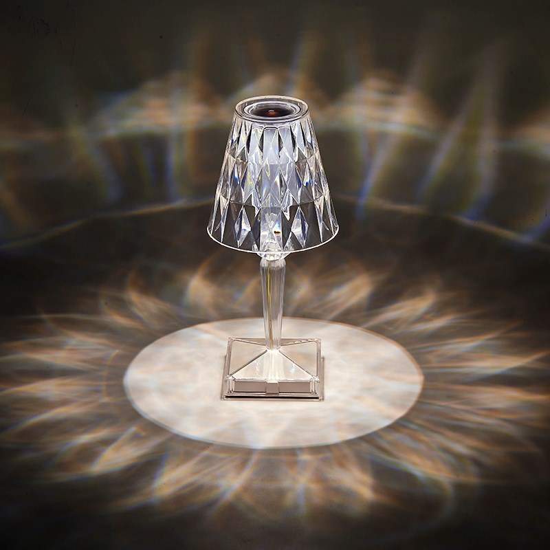 ?MNX2仿水晶玫瑰花瓣氛围台灯灯具简约感应床头灯拍照道具小夜灯