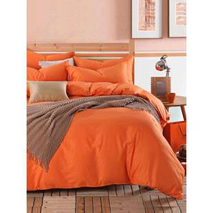 xyt春季纯色纯棉床上四件套100全棉床单床笠款简约素色橙色被套床
