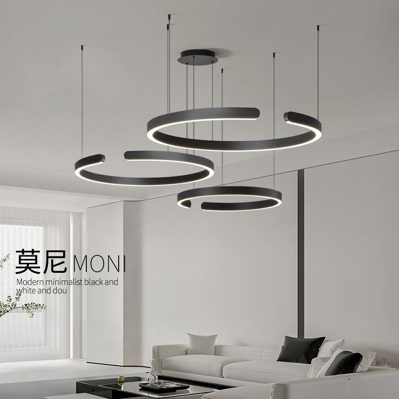 意式极简客厅吊灯简约现代大气主灯餐厅灯设计师2025新款别墅灯具
