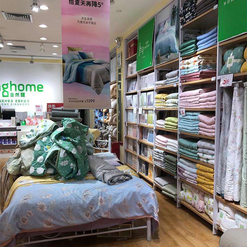 商场超市床上用品货架棉品包被展示陈列架枕头家纺四件套钢木架