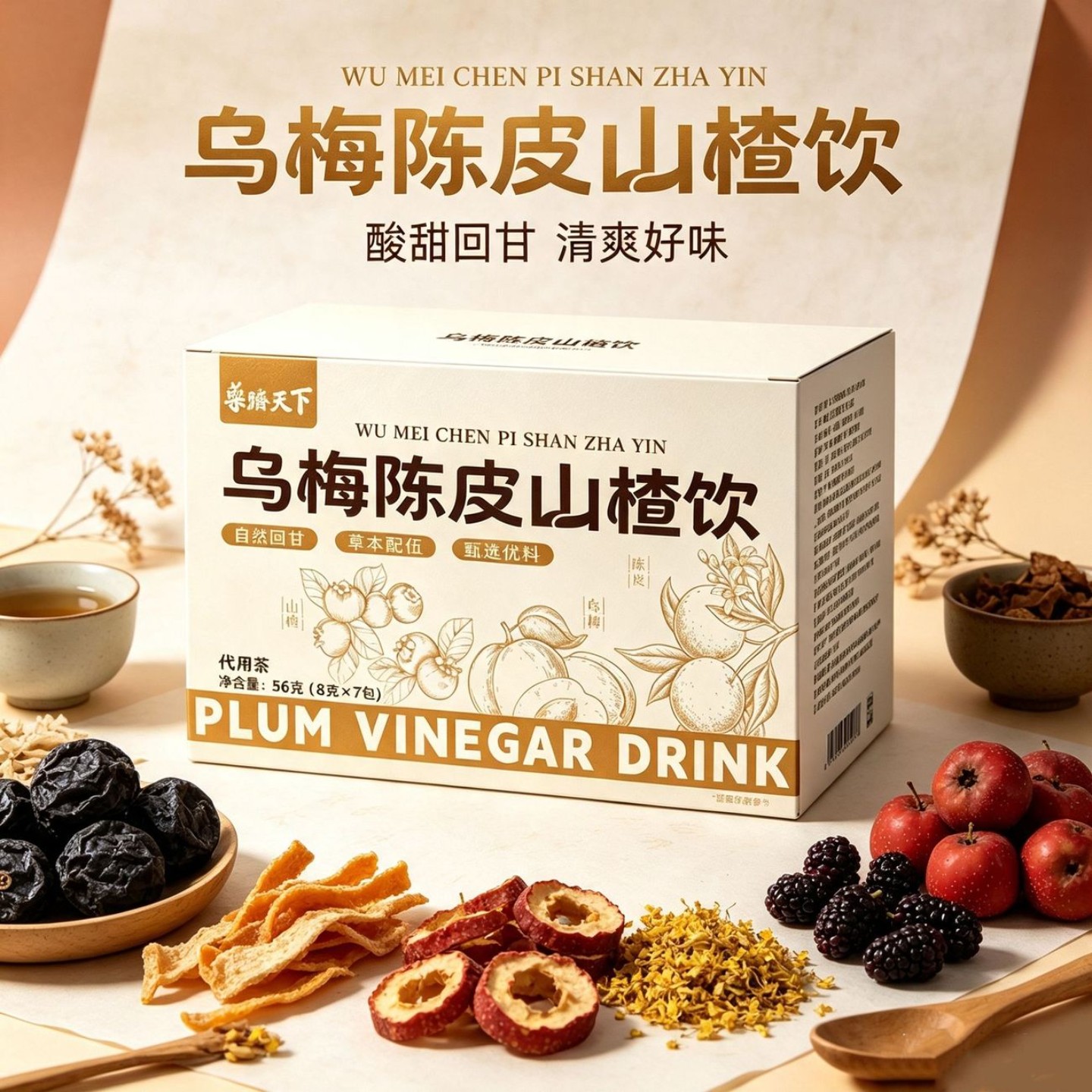 【官方正品】正宗乌梅陈皮山楂饮酸甜清爽饮品解腻日常休闲茶饮